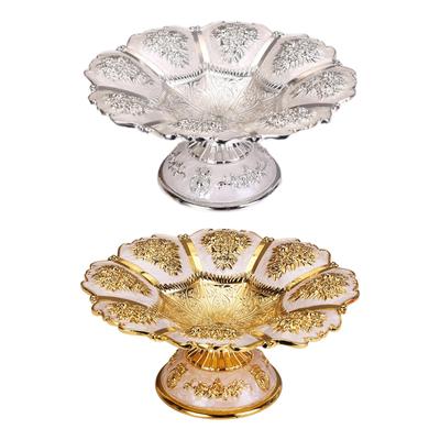 Gorgeous Fruit Tray Reusable Metal European Style Alloy Dip Bowls Snack Dish Pastry Plate for Chocolate Club Candy Cookies Fruit