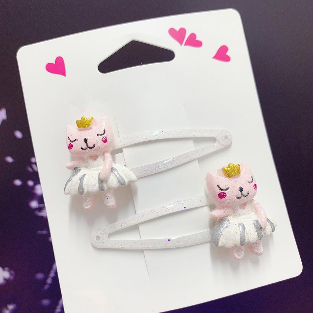 1pair Glitter Hair Clips Cartoon Pattern Hair Barrettes Children Hairpin Hair Accessories for Kids Birthday Party