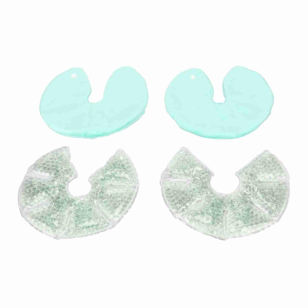 1 Pair Breast Gel Pads Reusable Hot Cold Compress Breast Nursing Ice Pack for Breastfeeding Green