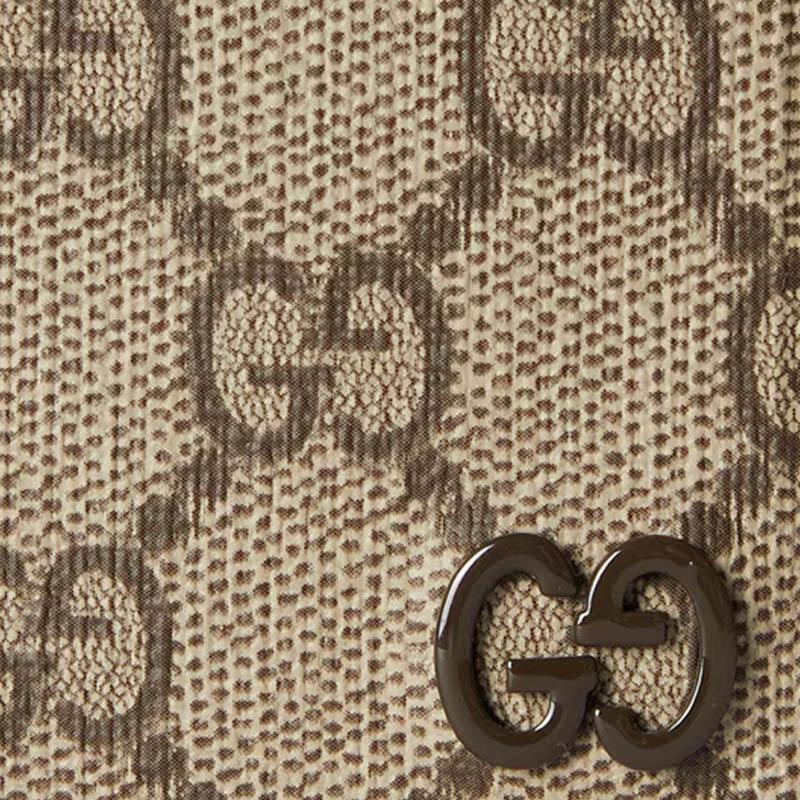 Gucci GG Supreme Canvas Card Holder Unisex Accessories Beige Dark-Brown 817197-FACQC-9773