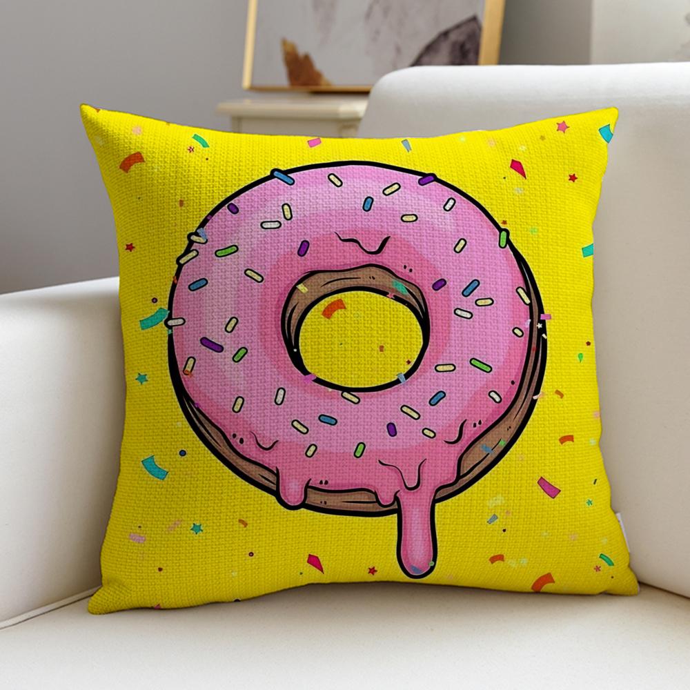 Sugary ddonutS Cushion Cover Pcs Linen Throw Pillow Covers X X Modern Home Decor