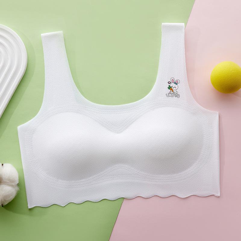 Seamless Teen Girls Training Bra, Thin Puberty Development Anti-Exposure Minimizer Camisole Vest for Middle School Students M