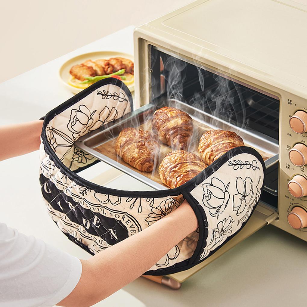 2 STÜCK Haushalt Verdickte Hitzeschutzhandschuhe Backen Hochtemperaturbeständige Handschuhe Küche Ofen Mikrowelle Spezialhandschuhe