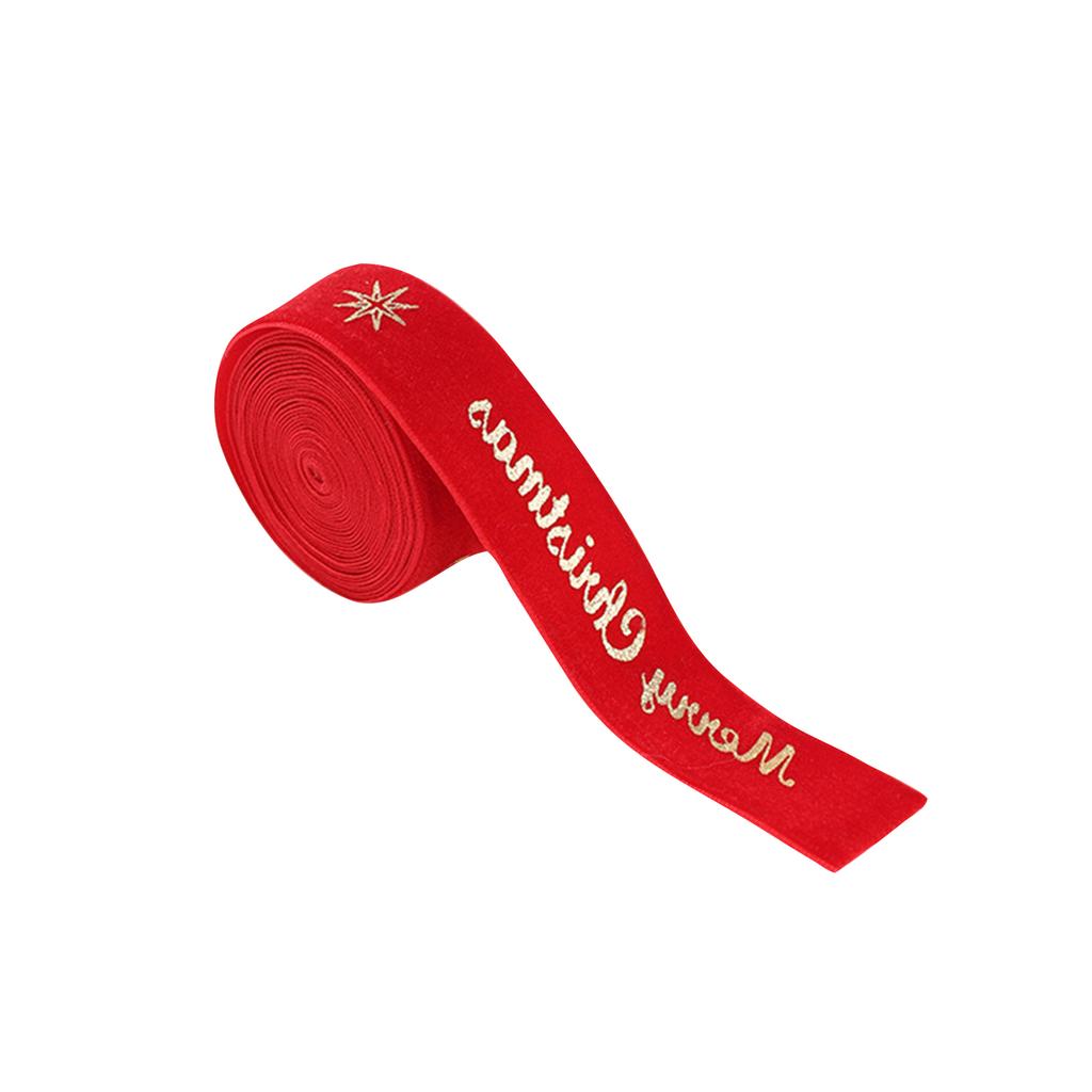 Christmas Ribbon Fabric Bow Gift Wrapping Ribbon Velvet Printed Ribbon Suitable For Holiday Wedding Decoration