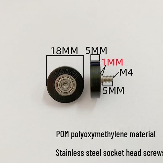 626 Rubber-Coated Nylon Roller with Shaft, 608 Bearing Pulley Wheel Guide