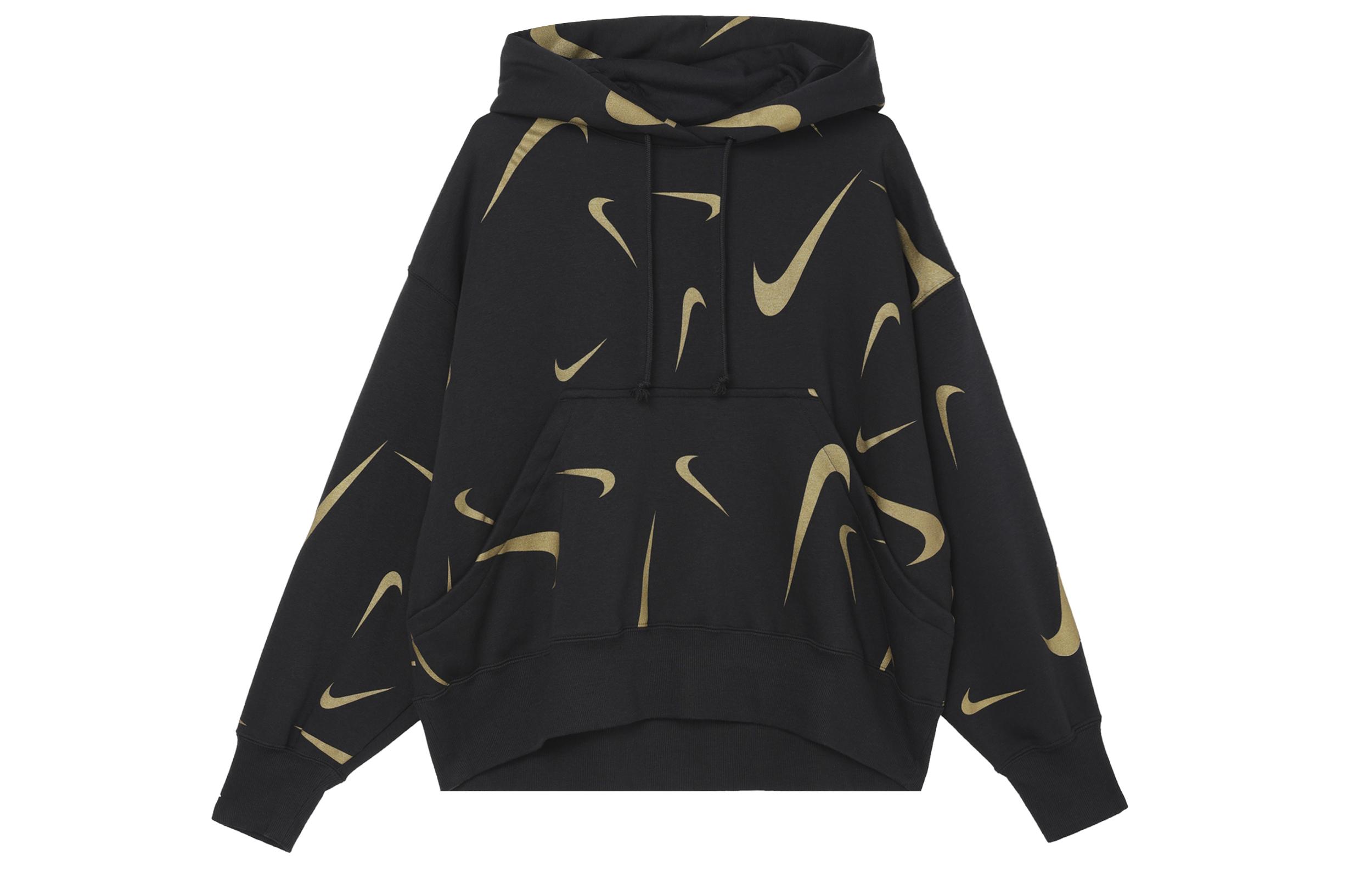 Nike Women's Black Sweatshirts Hooded Moderate Regular Fb8744-010 Cm