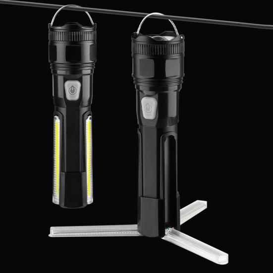 Multi-function Flashlight Zoom 5 Modes Adjustable Ultra Bright USB Rechargeable Portable Outdoor Camping Hiking Emergency Handheld Torch Lamp