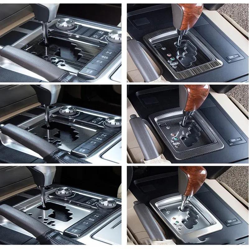 For Toyota Land Cruiser 200 LC200 FJ200 2008- LHD Car Center Console Gear Shift Panel Cover Trim Frame Stainless Steel