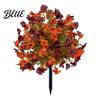 Decorative Faux Flower Stakes 22" Artificial Violet Topiary Ball Tree UV Resistant Fake Bushes Shrubs with Protected Flowers Ground Spike
