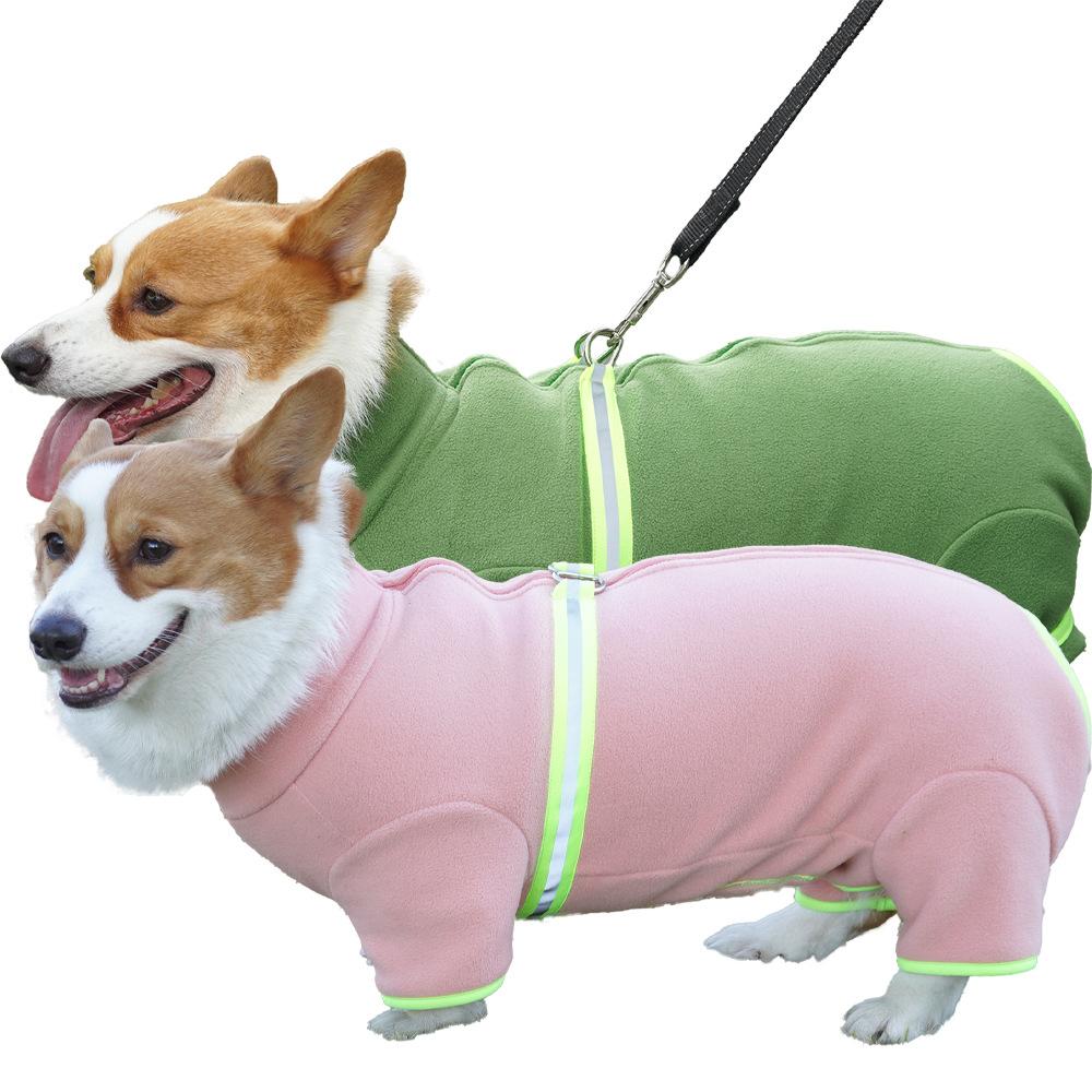 Corgi Teddy Fleece Warm Belly Protection Clothes Pets Small and Medium Dogs Four Feet Autumn and Winter