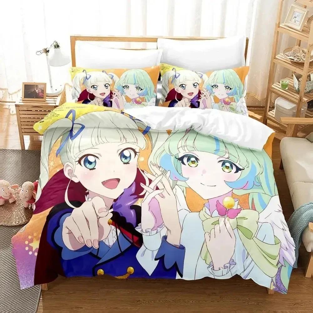 Aikatsu! Beding Set For Bedrom Soft Modern Bedspreads Comefortable Children Kids Soft Duvet Cover Comfortable Quilt Cover And Pilowcase