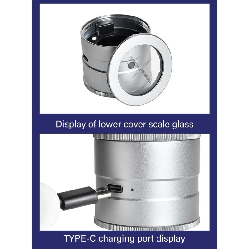 Handlupe 10x Vergrößerungsglaslinse für Schmuck Briefmarkeninspektion Vergrößerungslinse Lupe mit LED-Licht