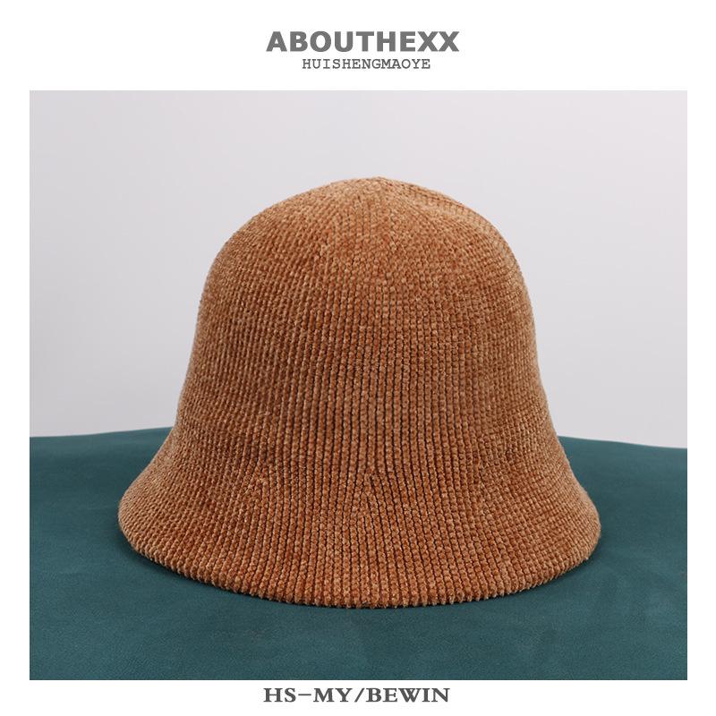 

Japanese Autumn and Winter New Hat Women s Korean Version Versatile Chenille Fisherman Hat Solid Color Casual Knitted Bucket Hat Basin Hat M（56-58cm）