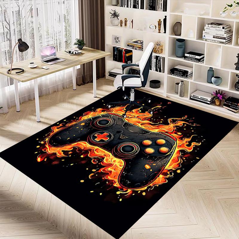 1PC Gamepad Fire Extra Large Non-Slip Floor Carpet, Office, Family, Bedroom, Studio - Large Area Rug,Longlasting Material-K0346