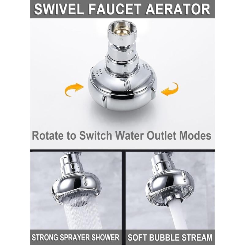 High Pressure Faucet Sprays Head Shower Head Sink Aerator 360° Swivels Faucet Aerator Water Saving Tap Nozzle Enduring
