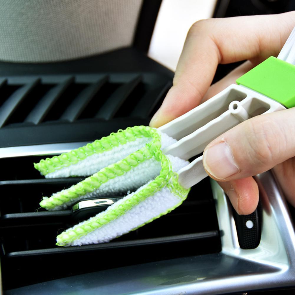 Multifunction Car Air Vent Cleaner Mini Double-end Vent Removable Outlet Auto Tool Interior Duster Cleaning Brush Accessori T8Q9