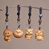 Cliff Cypress Zodiac Keychain Wood Carving Pendant Charm