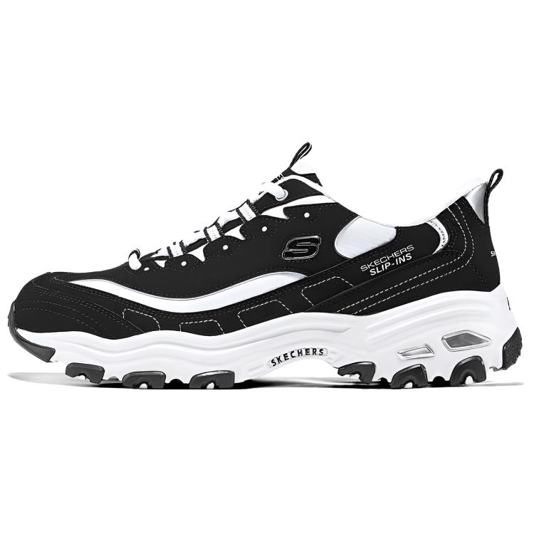 Skechers Men's Black/White Dlites 1.0 Slip-Ins Comfortable Breathable Retro Sneakers Sneaker 232667-Bkw Cm
