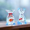 Yousheng Desktop Ornament Ocean Themed Whale Shape High Borosilicate Glass Decorative Figurine Home Office Decoration