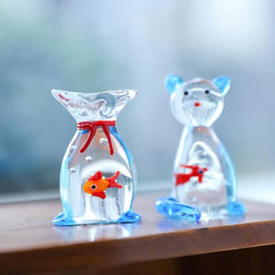 Yousheng Desktop Ornament Ocean Themed Whale Shape High Borosilicate Glass Decorative Figurine Home Office Decoration