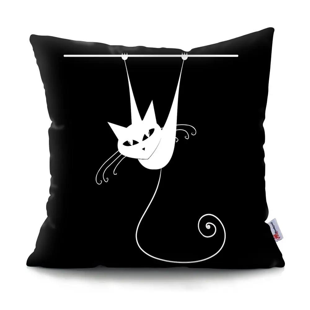 Black Cat Cushion Cover Pet  Sofa Bedroom Decoration Pillowcase Pattern   Case