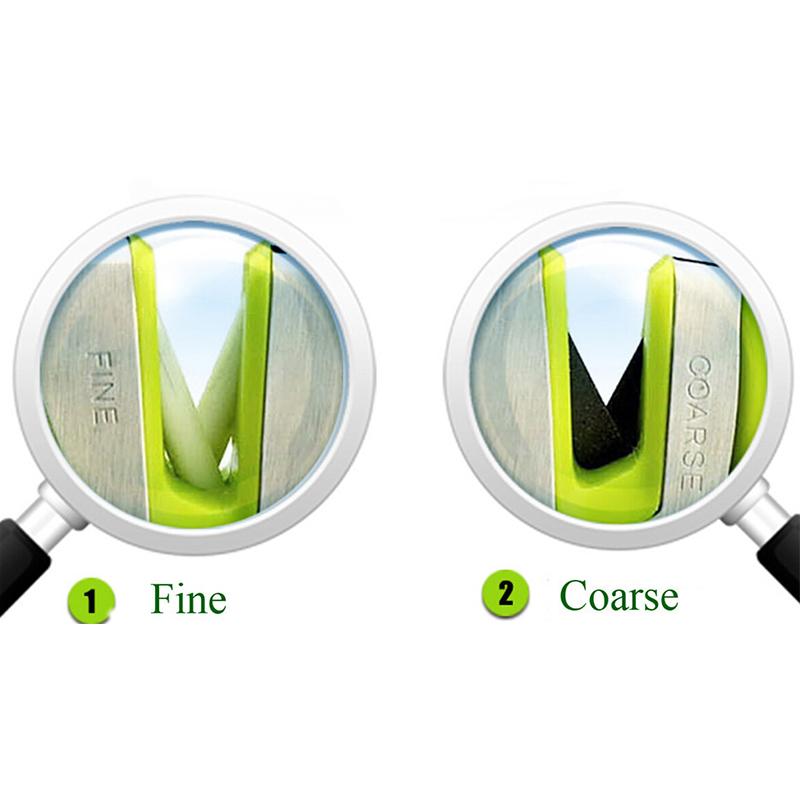 Two Stages (Diamond & Ceramic) Kitchen Knife Sharpener knives Sharpening Stone Household Knife Sharpener Kitchen Tools KTY