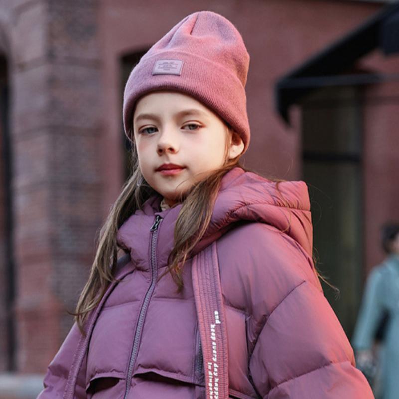 Giacca in piumino per bambini, ragazze, lunghezza media, invernale, bianco, in piuma d'anatra, tinta unita, spesso, casual, cappotto