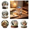 Decoración de Ambiente Navideño para Escritorio, Figura de Bola de Cristal, Cabaña de Invierno de Acrílico 2D, Carrusel, Centro de Mesa Festivo, Adornos de Mesa para el Hogar