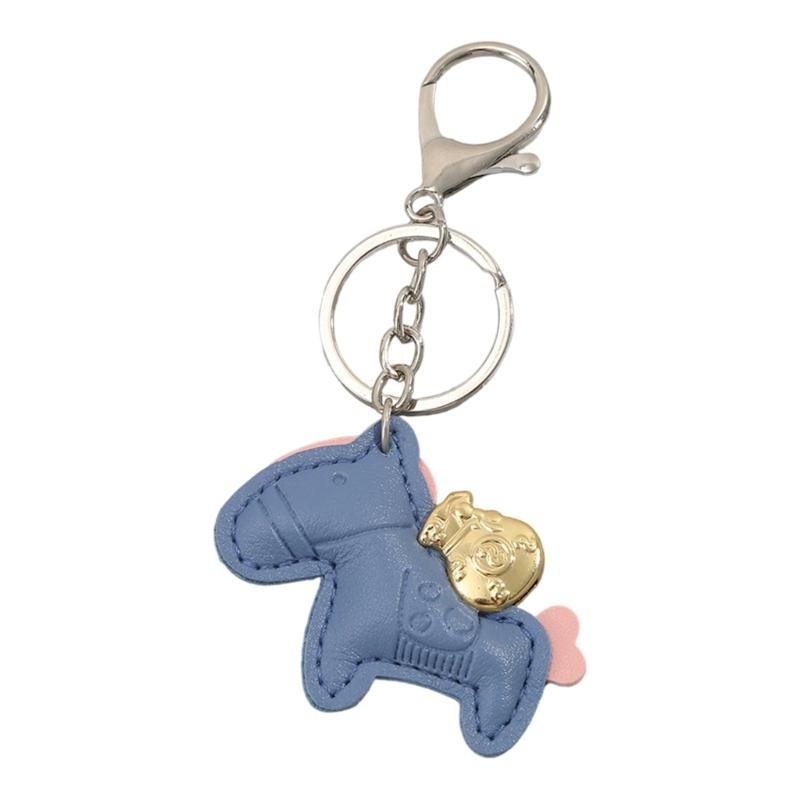 Handcrafted Leather Keychain Symbolizing Good Luck and Prosperity Horse Pendant Key Ring for Couples and Car Owners