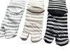 Tabi Socks with 3 Elastic Loose Cotton Outer Striped Set Women's Non-Slip Finish, Pairs, Cuffs, Fit, 100% Thread, Pattern, 3-Pair (Colors Available)
