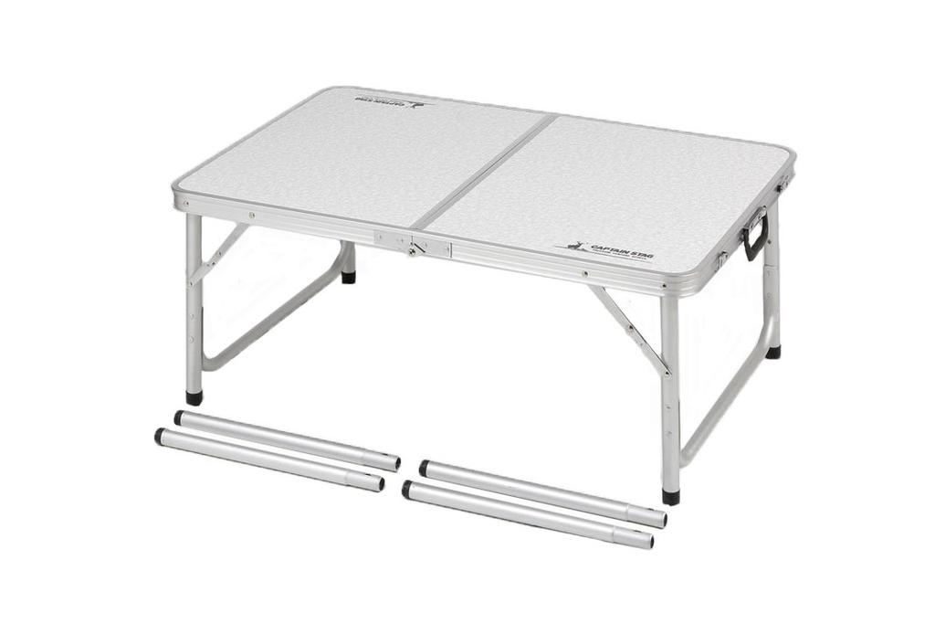Captain Stag Laforet UC-511 Outdoor Table, Aluminum, Two-Way Table with Adjuster, Small, 90 X 60 Cm
