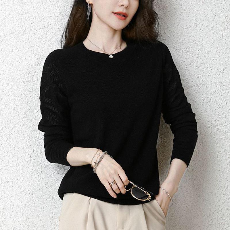 Maglione lavorato a maglia a maniche lunghe Maglione da donna per abbigliamento esterno autunno e inverno Pullover con scollo a V e maniche a pipistrello