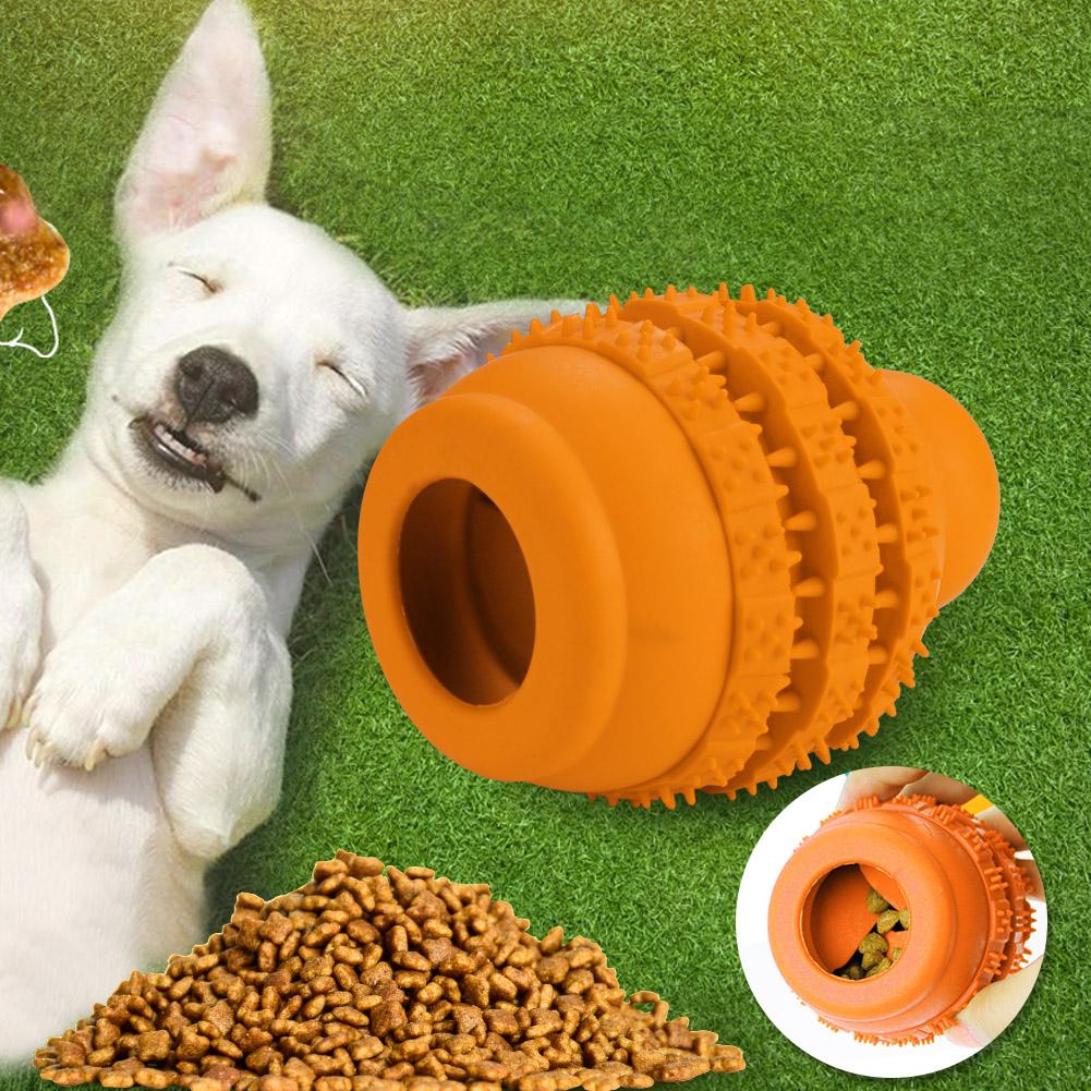 Gourd shaped Dog IQ Treat Toy Interactive Food Dispensing Dog Teeth Cleaning Bite Toy(Orange)