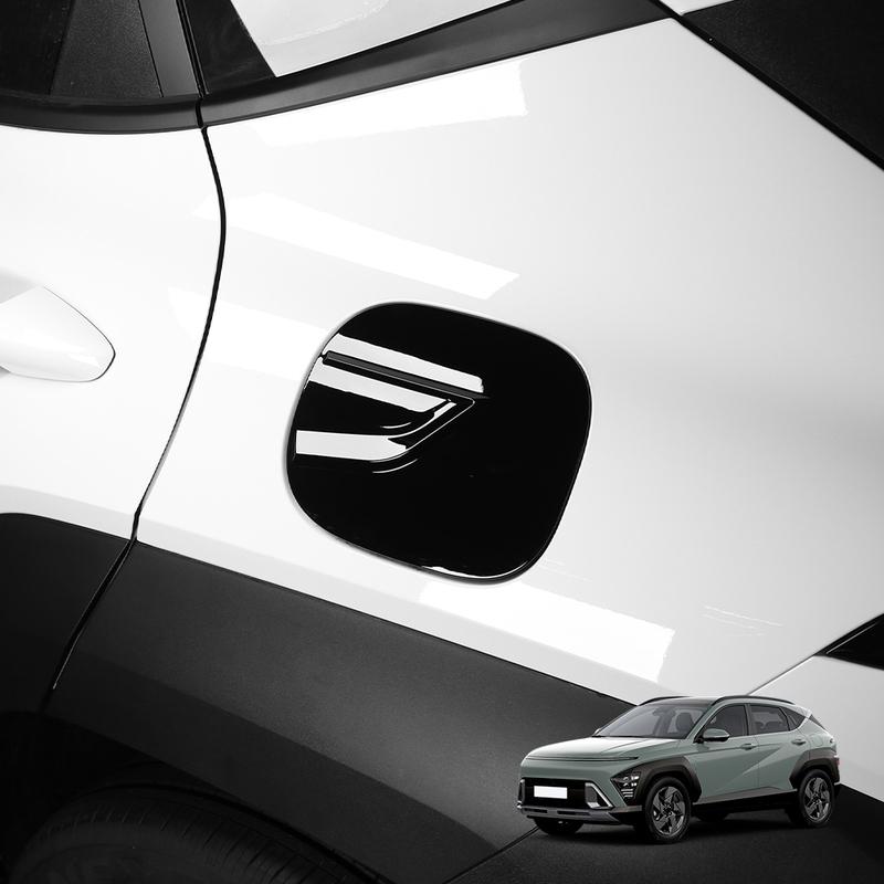 For Hyundai Kona SX2 2024-2026 Car Tuning Carbon Fiber Black Car Fuel Tank Cap Decoration Cover Trim Exterior Accessories