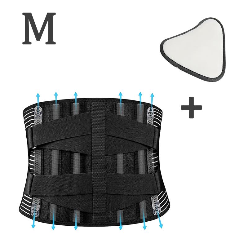 Lumbar Back Belt with Waist Pad Adjustable Breathable Waist Trainer Anti-skid Spine Lumbar Support Belt Lower Back Stress Relief