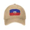 Haiti Flag Vintage Baseball Cap Sun  Outdoor Sports SunProof Washed Trucker Hat UnisexTeens yk Retro Design Baseball Caps