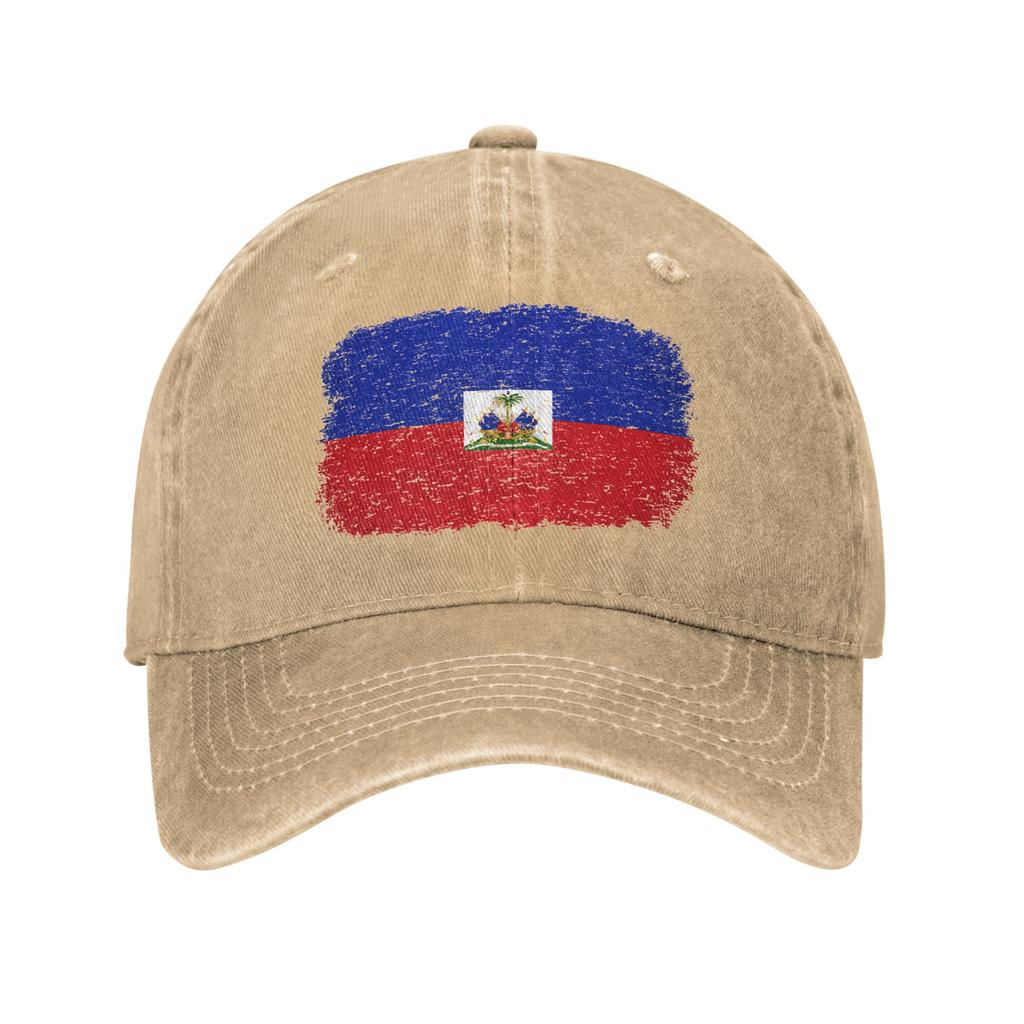 Haiti Flag Vintage Baseball Cap Sun Outdoor Sports SunProof Washed Trucker Hat UnisexTeens Yk Retro Design Baseball Caps
