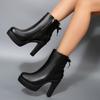 Fashion Block Heel Booties 2025 New Platform High Heels Women's Autumn and Winter Versatile