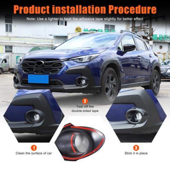 ABS Carbon Fiber Front Fog Light Lamp Trim Cover For Subaru Crosstrek -24