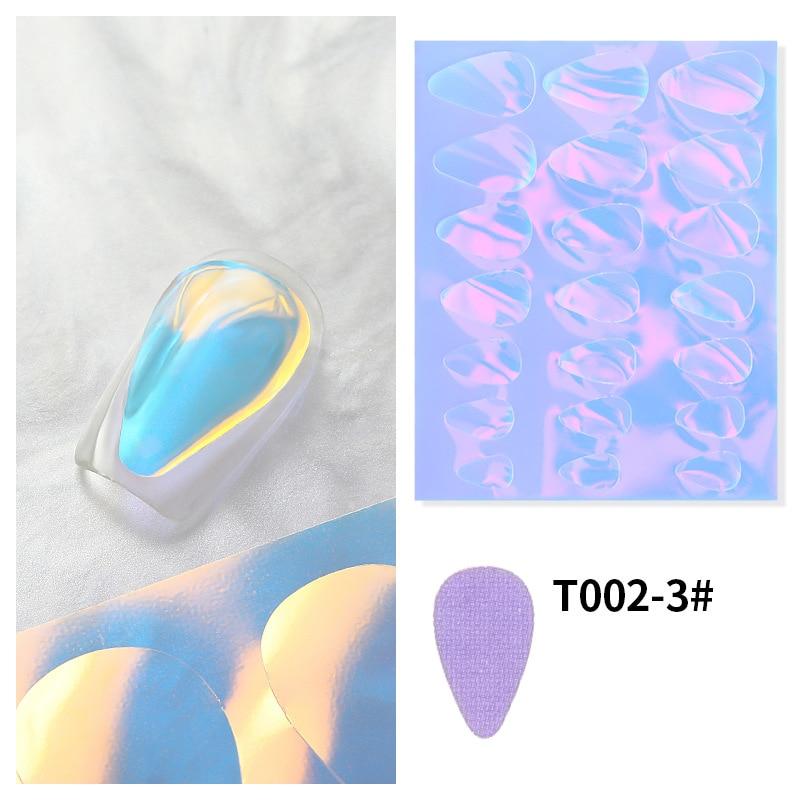 Autocollant holographique pour ongles, glaçon aurore, Cube de glace scintillant, papier cassé, Cellophane d'été, enveloppes de décoration pour ongles