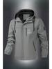 Men's Outdoor Windbreaker Jacket - Fleece Lined Hooded Coat for Autumn/Winter, Solid Color