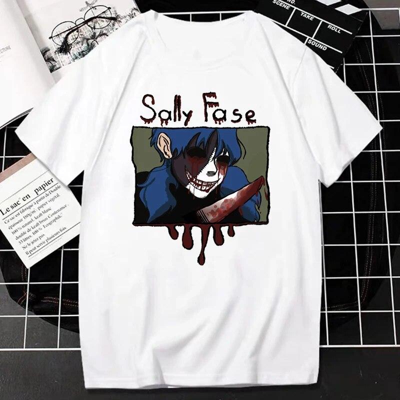Tričko Sally Face Horror Game Print Tričko Kawaii Harajuku Anime Oblečení Ženy Unisex Móda Ležérní Tričko Hiphop Gothic Streetwear