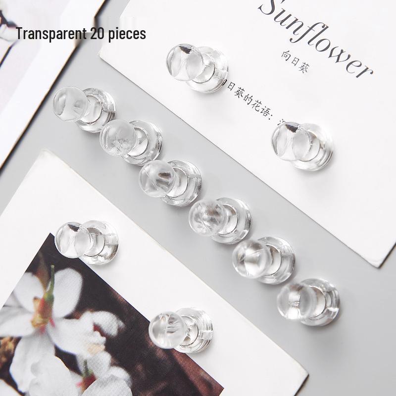 Minimalist Transparent Magnetic Pushpin – Decorative Photo Magnet & Message Sticker
