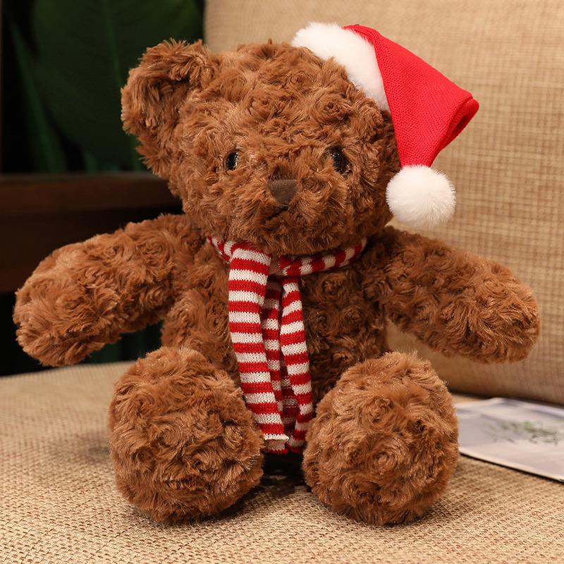 

Cute Christmas Bear Teddy Bear Doll Plush Toy Hug Bear Doll Children s Ragdoll Christmas Gift 40cm（0.3kg）