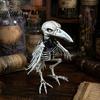 Scary Animal Head Props Halloween Skeleton Figurine, Realistic Crow Rat Scorpion Bone for Haunted Retro Aged Decor House, Plastic Skull Party, Spooky
