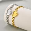 Stainless Steel Love Heart Bracelet for Women, Simple Anniversary Jewelry Gifts