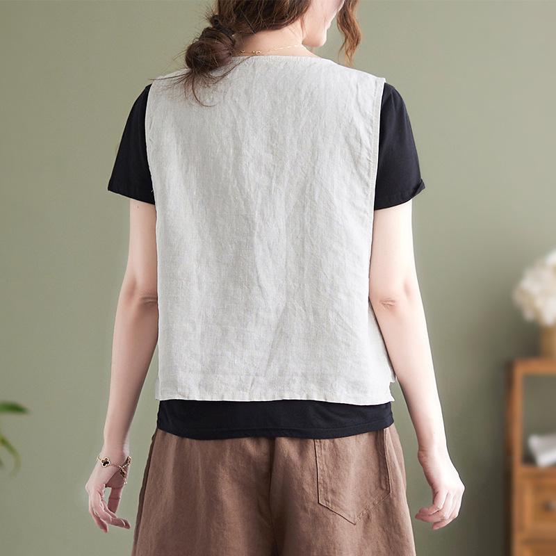 Linen Vest: Women's Retro Cotton Waistcoat with Loose Design, 2026 Style