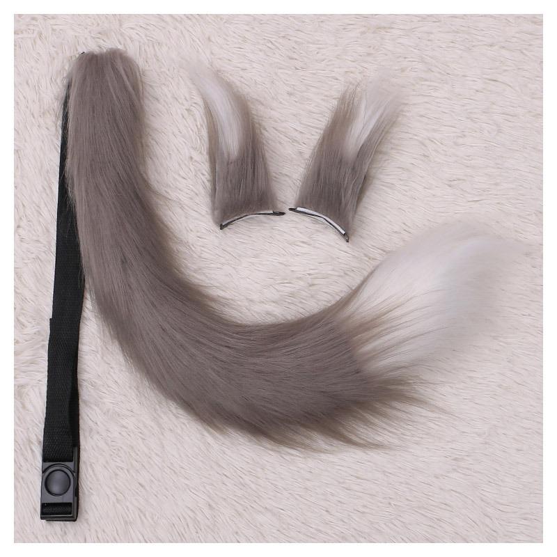 Un accessoire de cosplay de fille renard fait main, une barrette d'oreille de bête, une queue de bête, un ensemble queue paire d'oreilles de renard