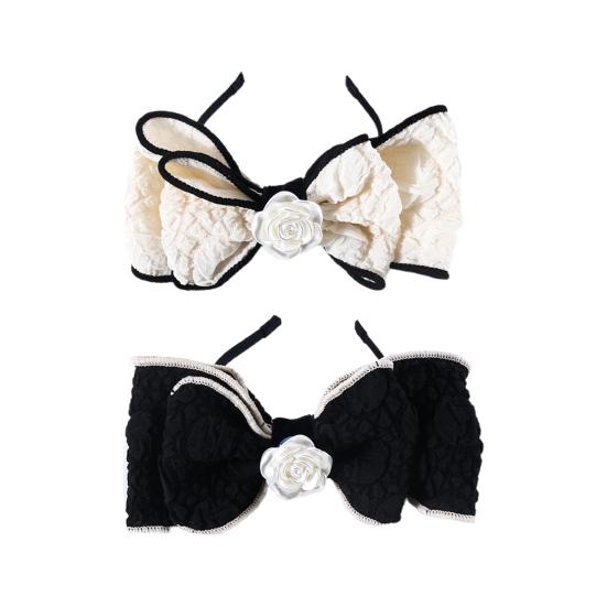 Pet Headgear British Style Bouncy Soft Camellia Creative Dress Up Satin Bow-knot