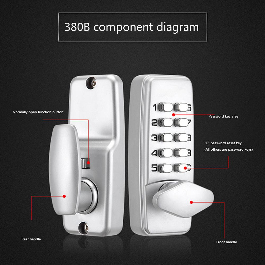 Metal Password Keyboard Lock Sturdy Waterproof Password Security Lock Antirust  Interchangeable Handle for Home Apartment